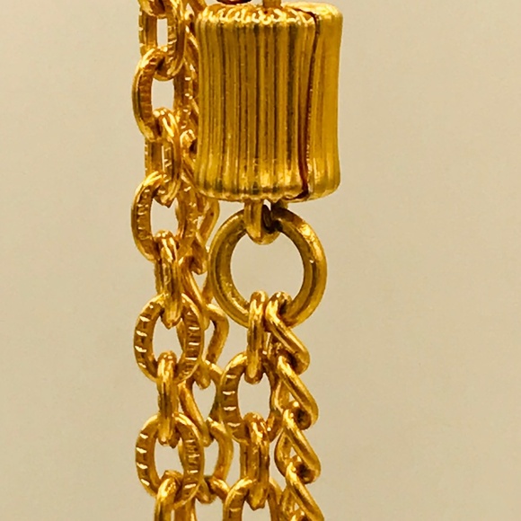 Vintage Long Gold Tone Metal Chain Necklace - Picture 4 of 5